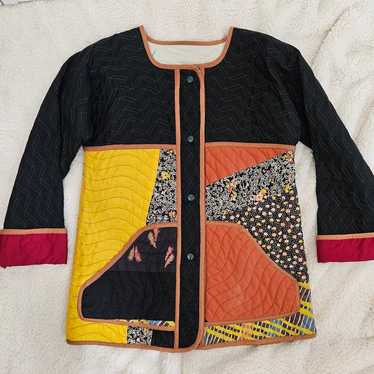 Vintage Women's Neiman Marcus Mosaic
Patchwork Li… - image 1