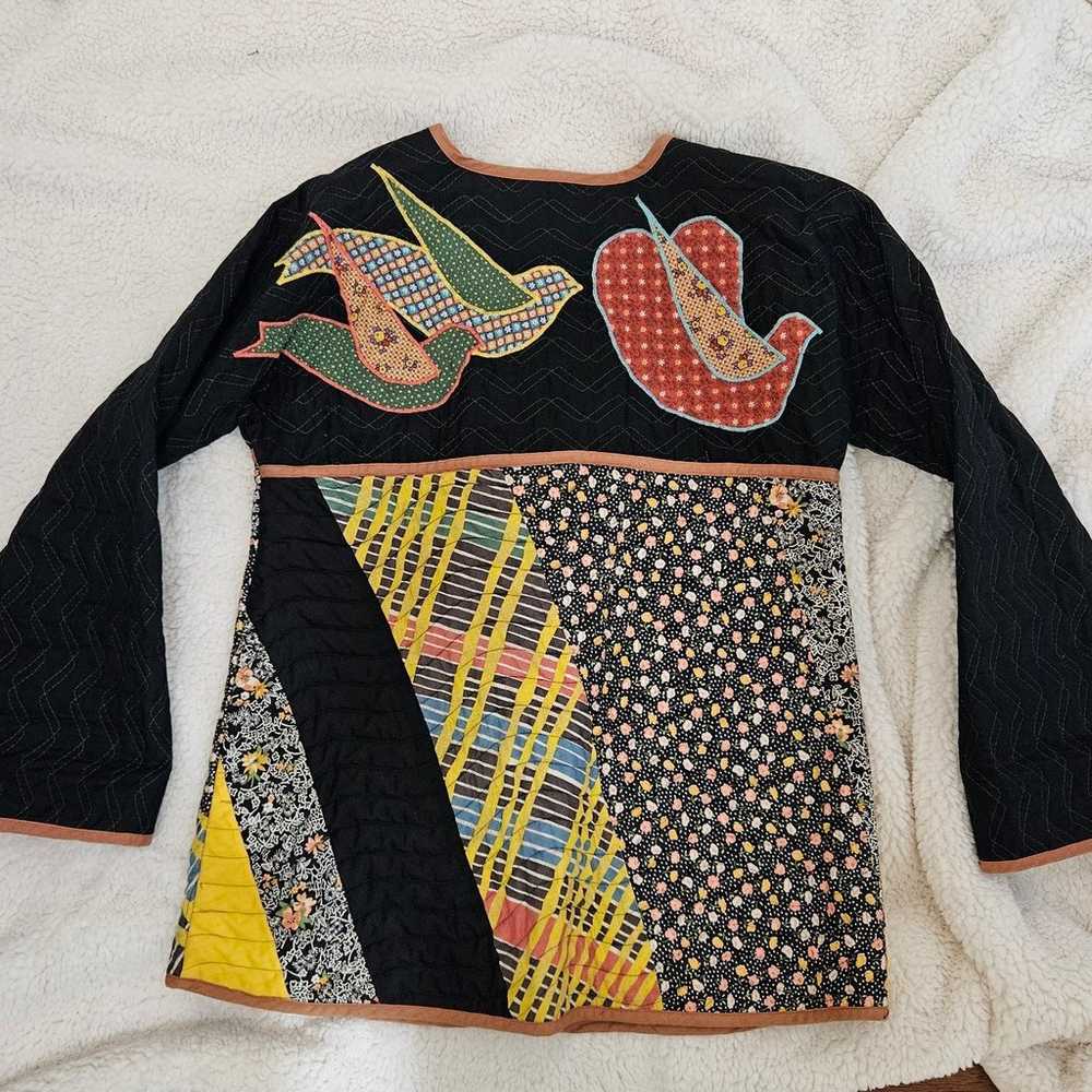 Vintage Women's Neiman Marcus Mosaic
Patchwork Li… - image 2