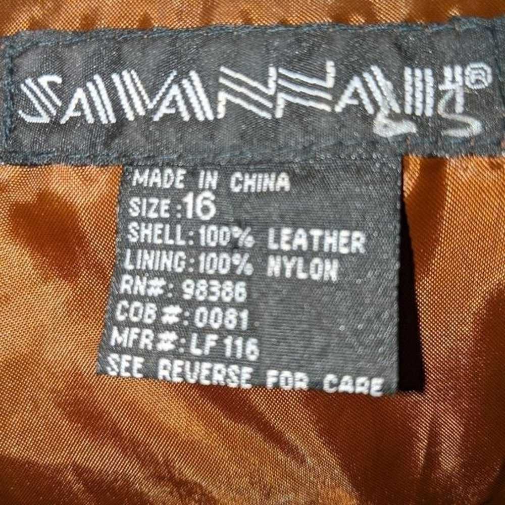 Vintage 100% Leather Brown Suede Blazer Jacket - image 6