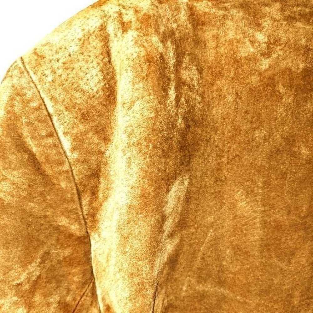 Vintage 100% Leather Brown Suede Blazer Jacket - image 7