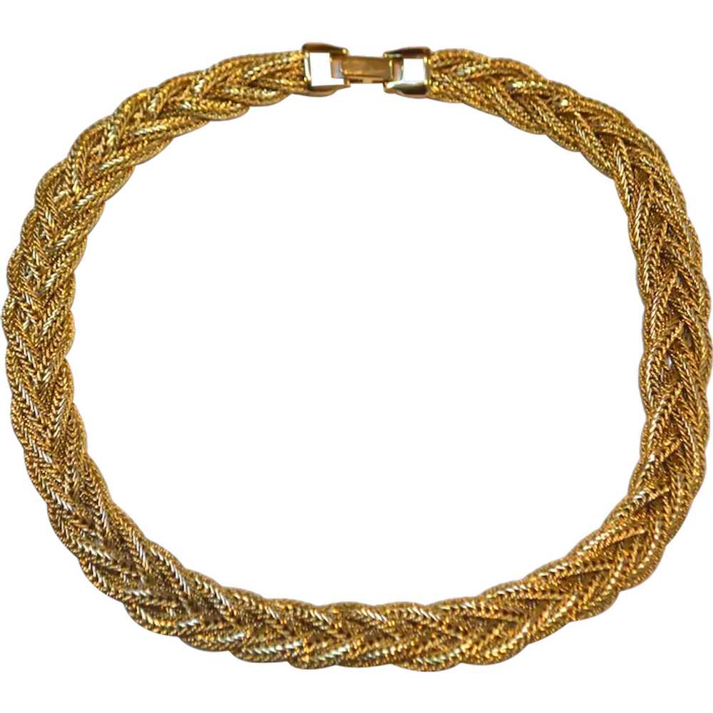 Vintage Woven Braided Choker Necklace - image 1