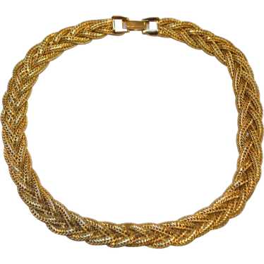 Vintage Woven Braided Choker Necklace - image 1