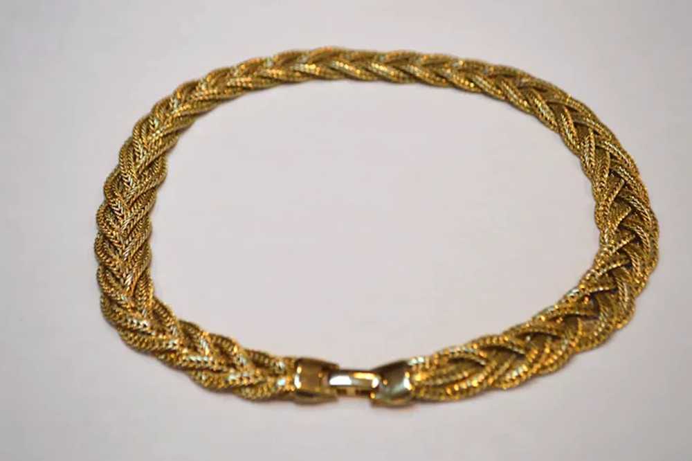 Vintage Woven Braided Choker Necklace - image 3