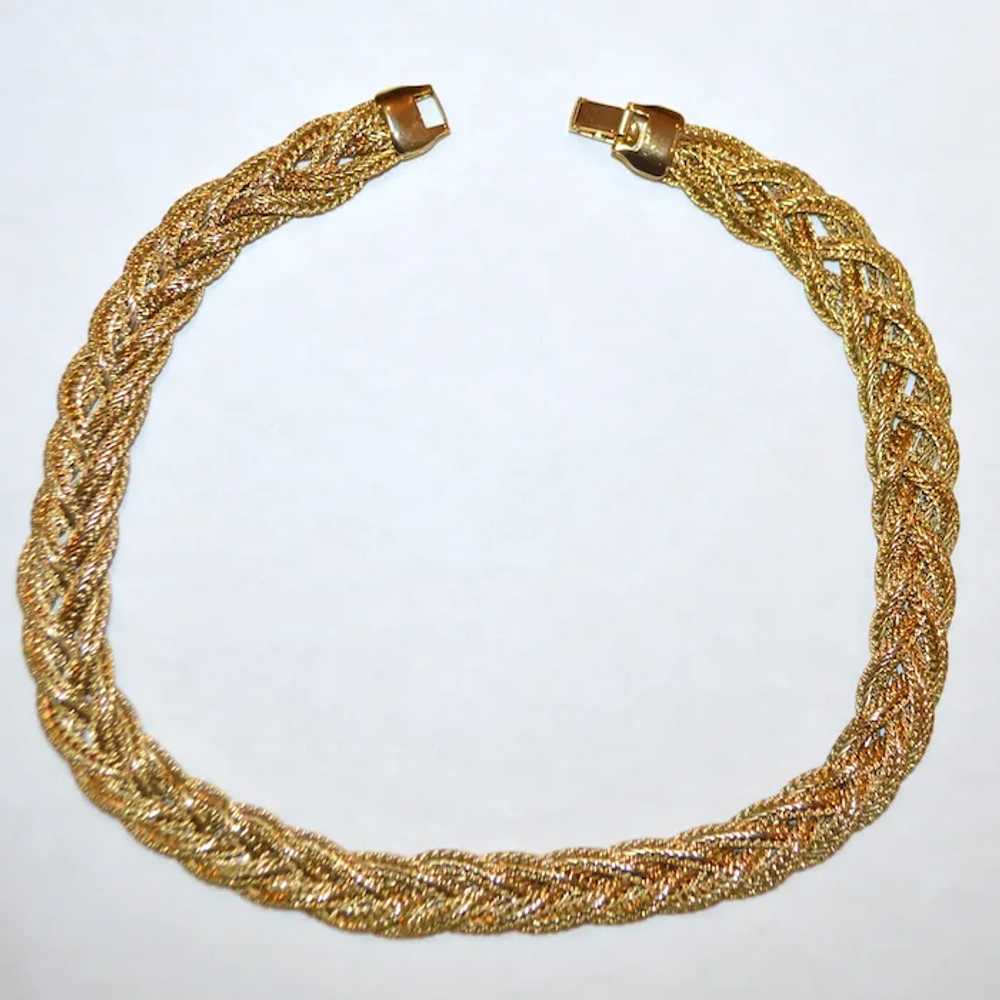 Vintage Woven Braided Choker Necklace - image 6