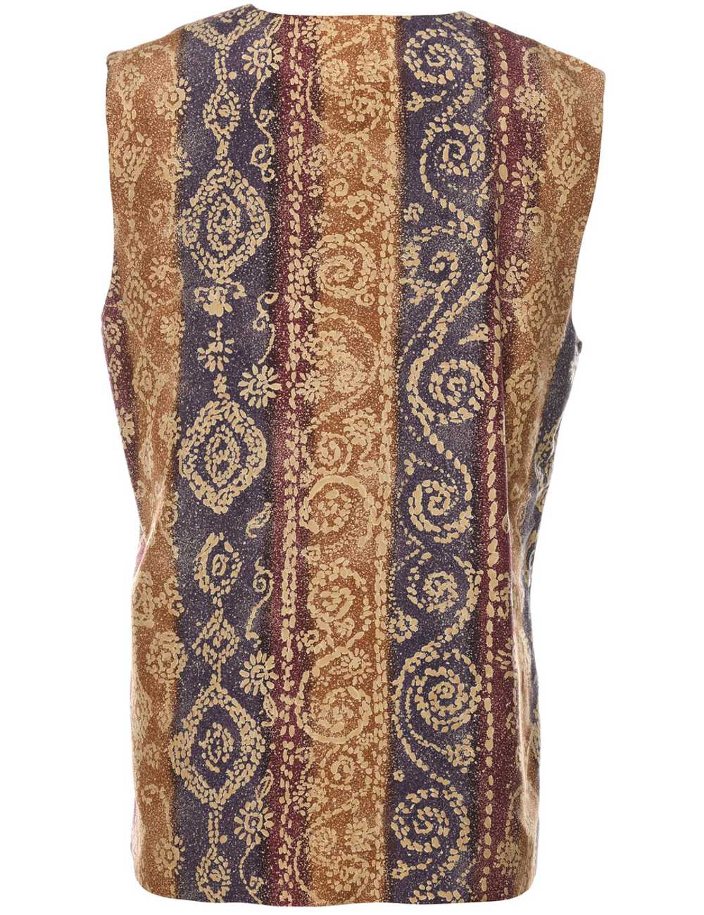 Silk Multi-Colour Patterned Waistcoat - L - image 2