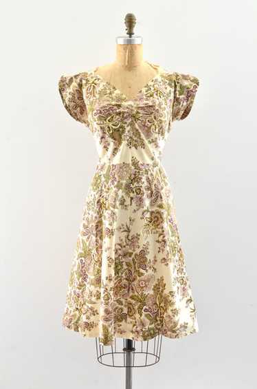 Vintage 1950s Floral Print Dress - image 1
