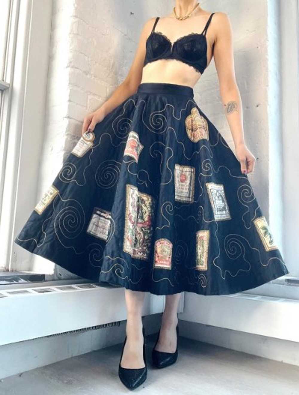 50s liquor patchwork skirt - image 1