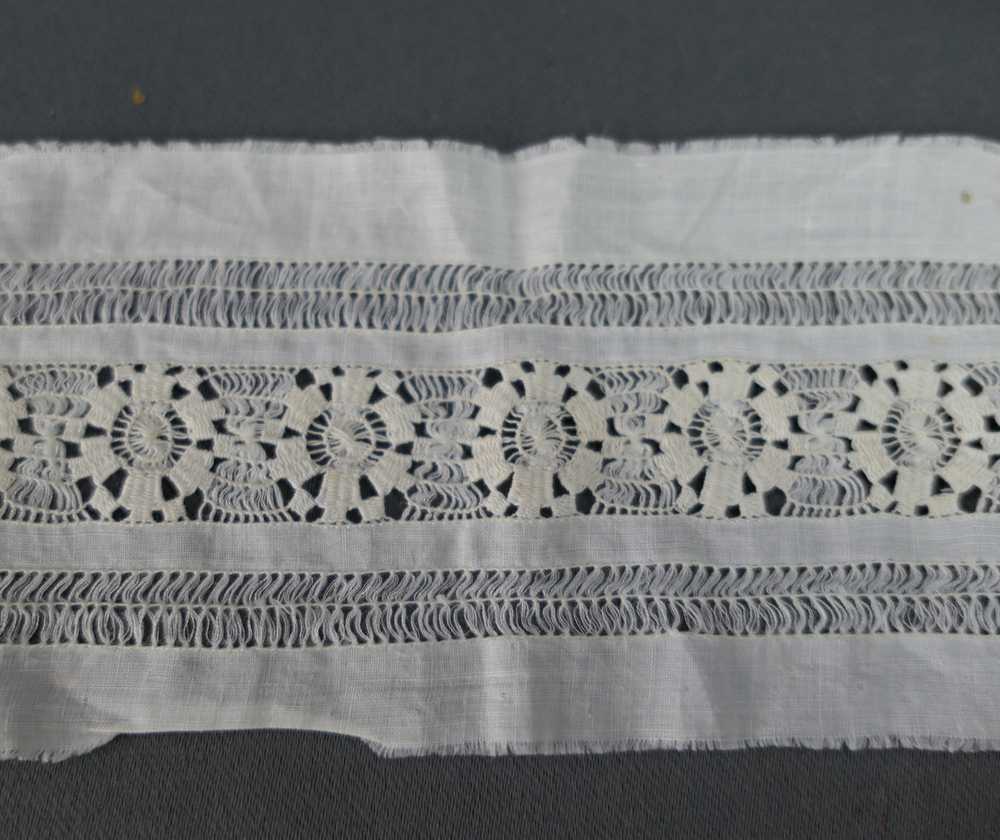 Antique White Cotton Lace Trim, Handmade Drawnwor… - image 10