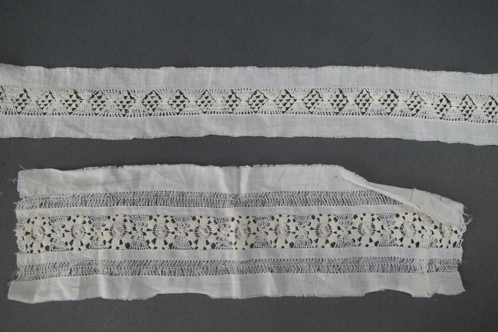 Antique White Cotton Lace Trim, Handmade Drawnwor… - image 2