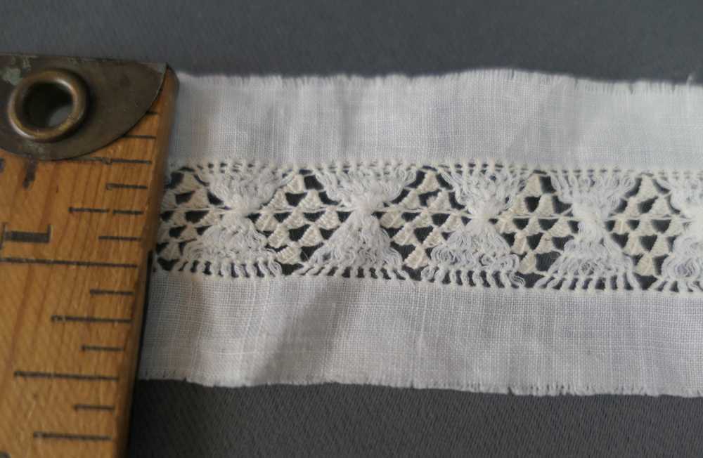 Antique White Cotton Lace Trim, Handmade Drawnwor… - image 3