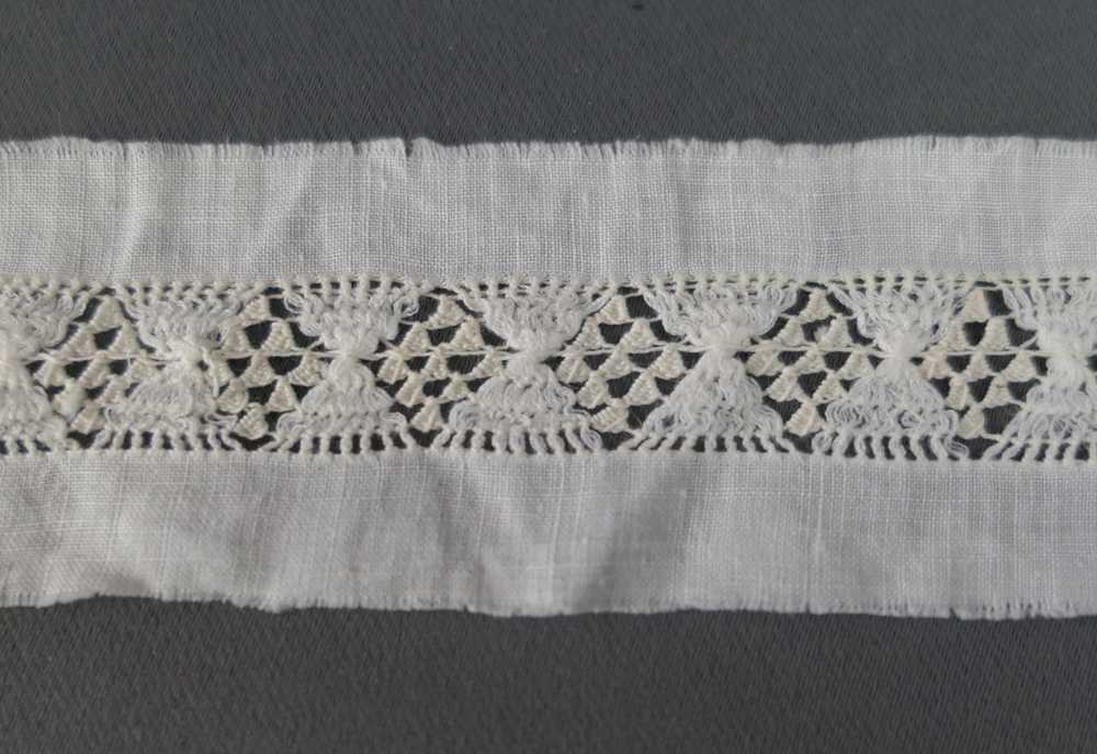 Antique White Cotton Lace Trim, Handmade Drawnwor… - image 4
