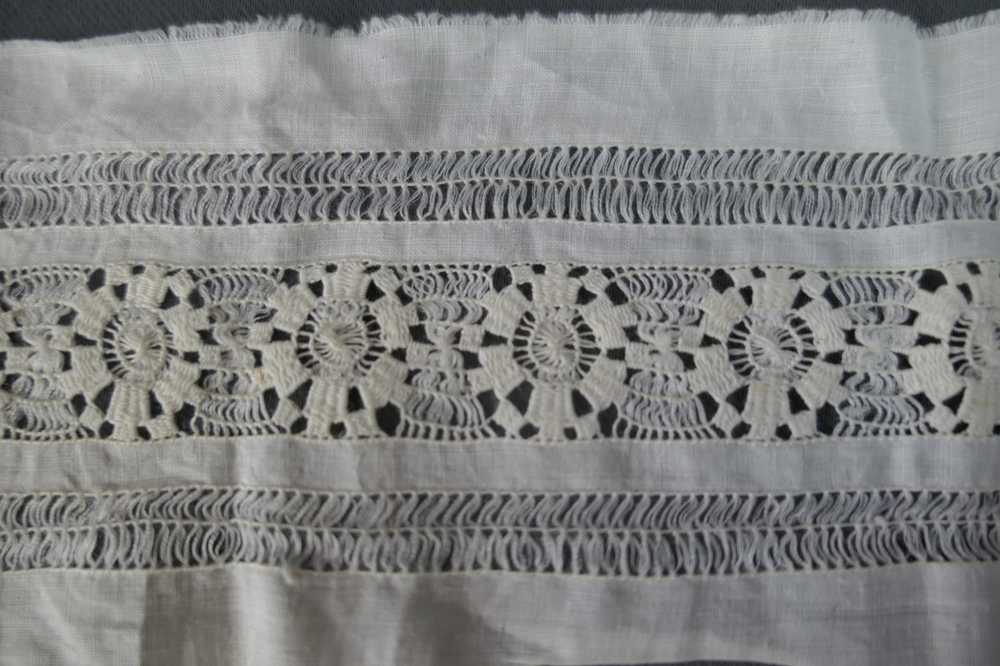 Antique White Cotton Lace Trim, Handmade Drawnwor… - image 7