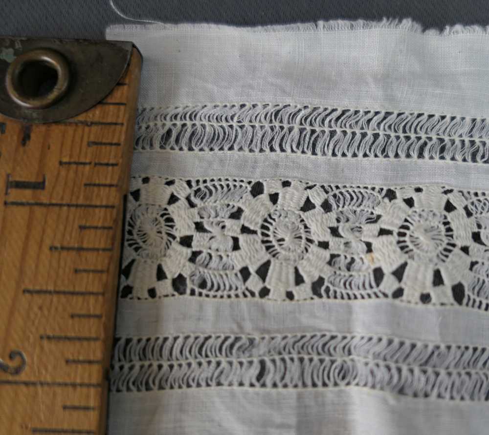 Antique White Cotton Lace Trim, Handmade Drawnwor… - image 9