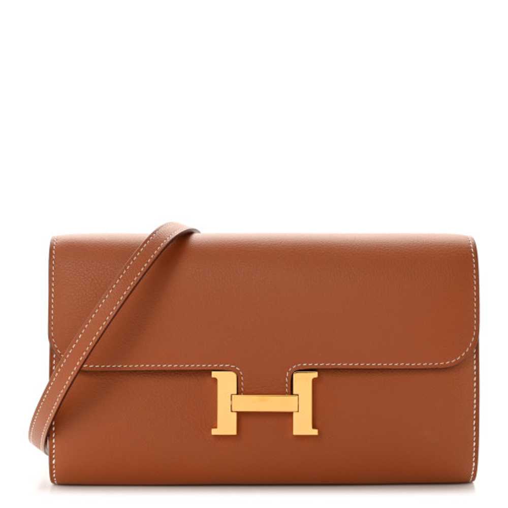 HERMES Evercolor Constance Wallet To Go Gold - image 1