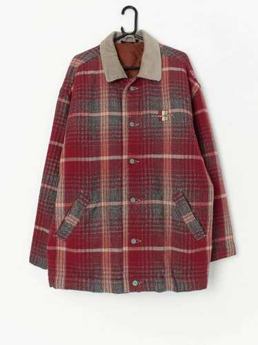 Vintage O’Neill quilted plaid jacket in red and gr