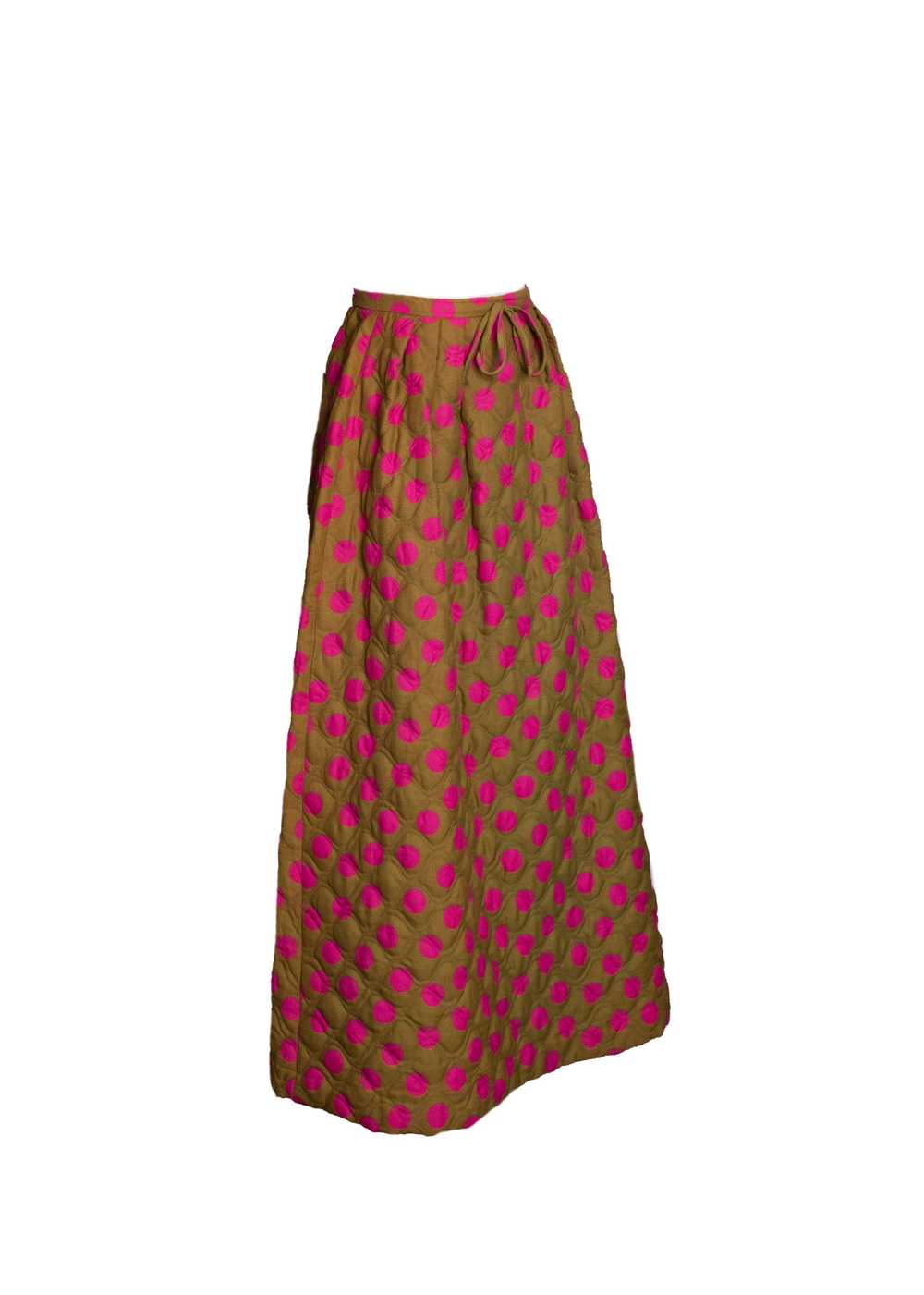 60s Quilted Maxi Skirt XS - image 2