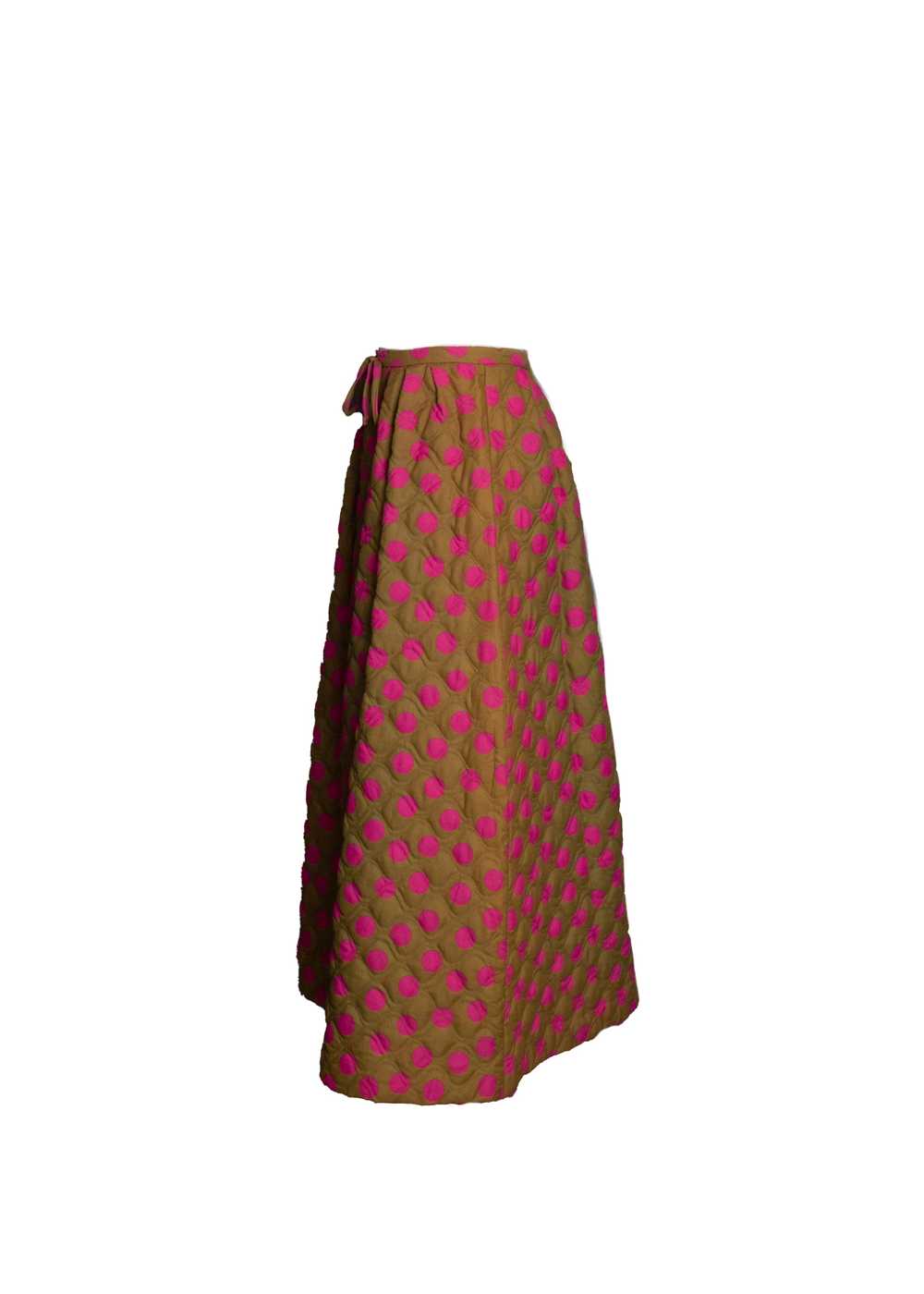 60s Quilted Maxi Skirt XS - image 3