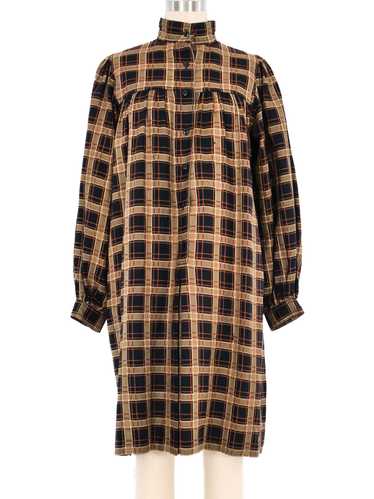 Yves Saint Laurent Plaid Smock Dress