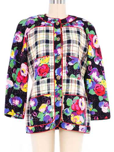 Ungaro Quilted Floral And Tweed Jacket