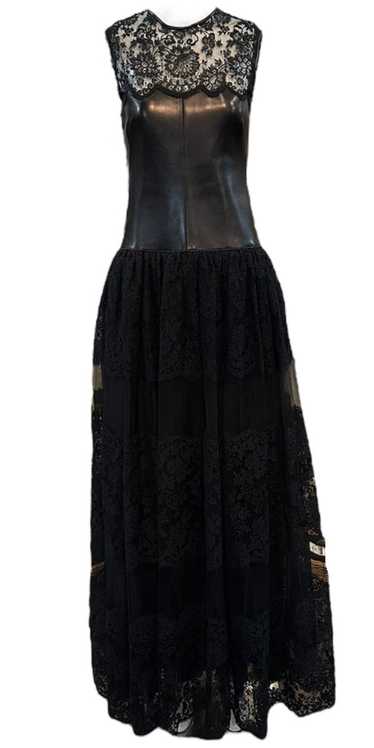 Valentino 2010s Gown Black Lambskin and Lace