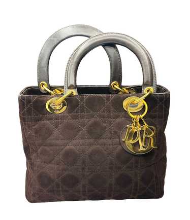 DIOR Lady Dior Quilted Chocolate Brown Suede Canna