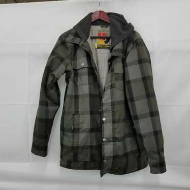 Burton Fleece Jacket Mens Small Full Zip Feather Print