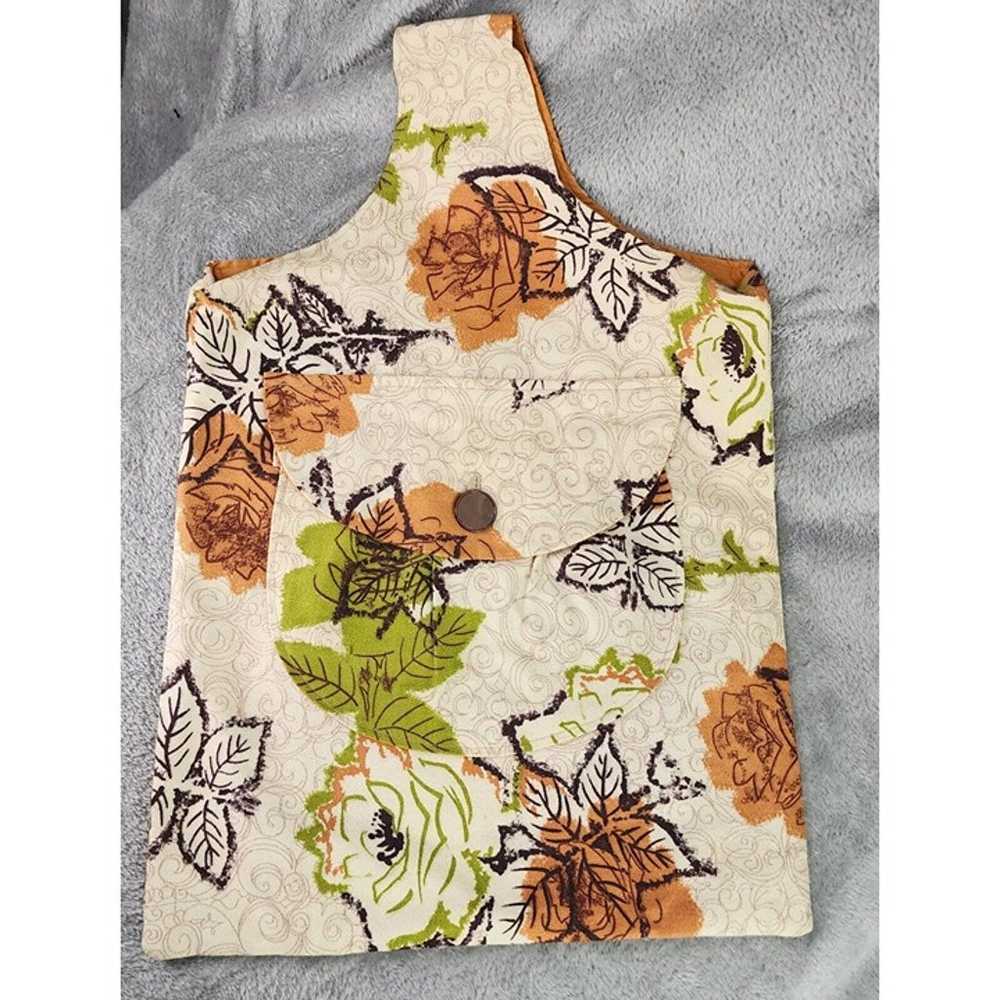 Womens Purse Beige Floral Print Vintage Boho Hipp… - image 9