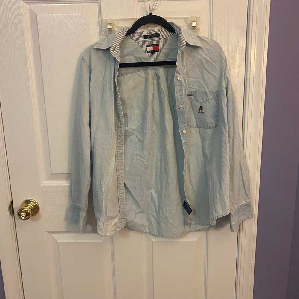 NWOT Tommy Hilfiger denim vintage y2k button up - image 1