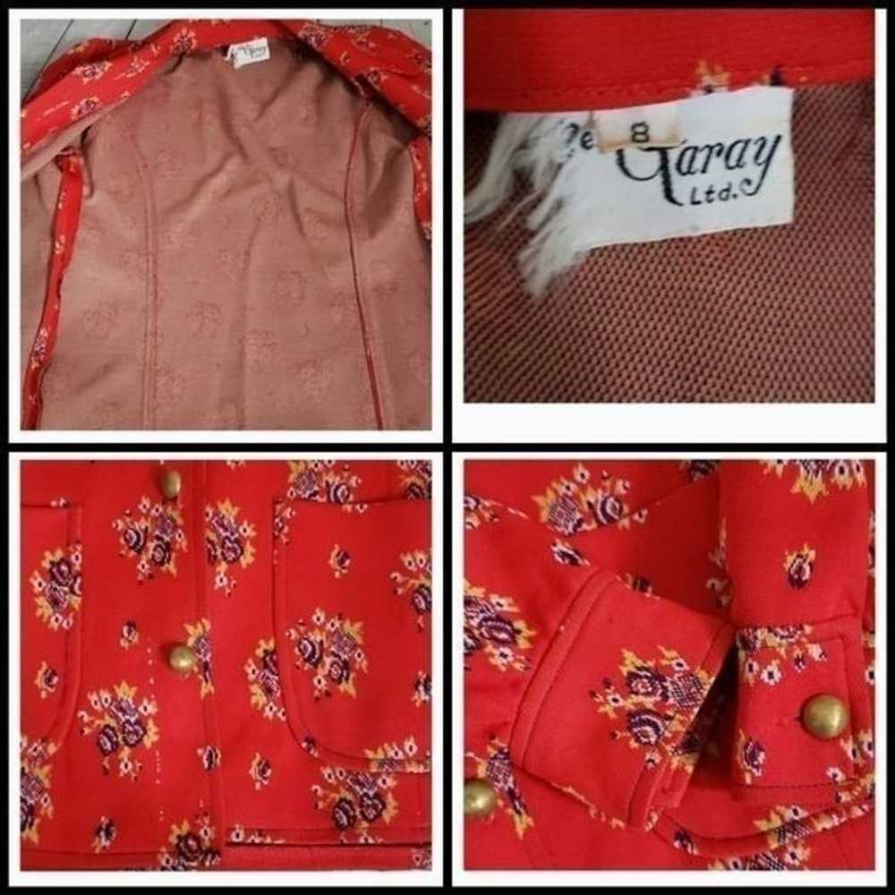 Vintage 1960s Red Boho Button Down Shirt - image 7