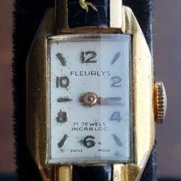 Fleurlys womens bracelet watch,10k microns,vintag… - image 1