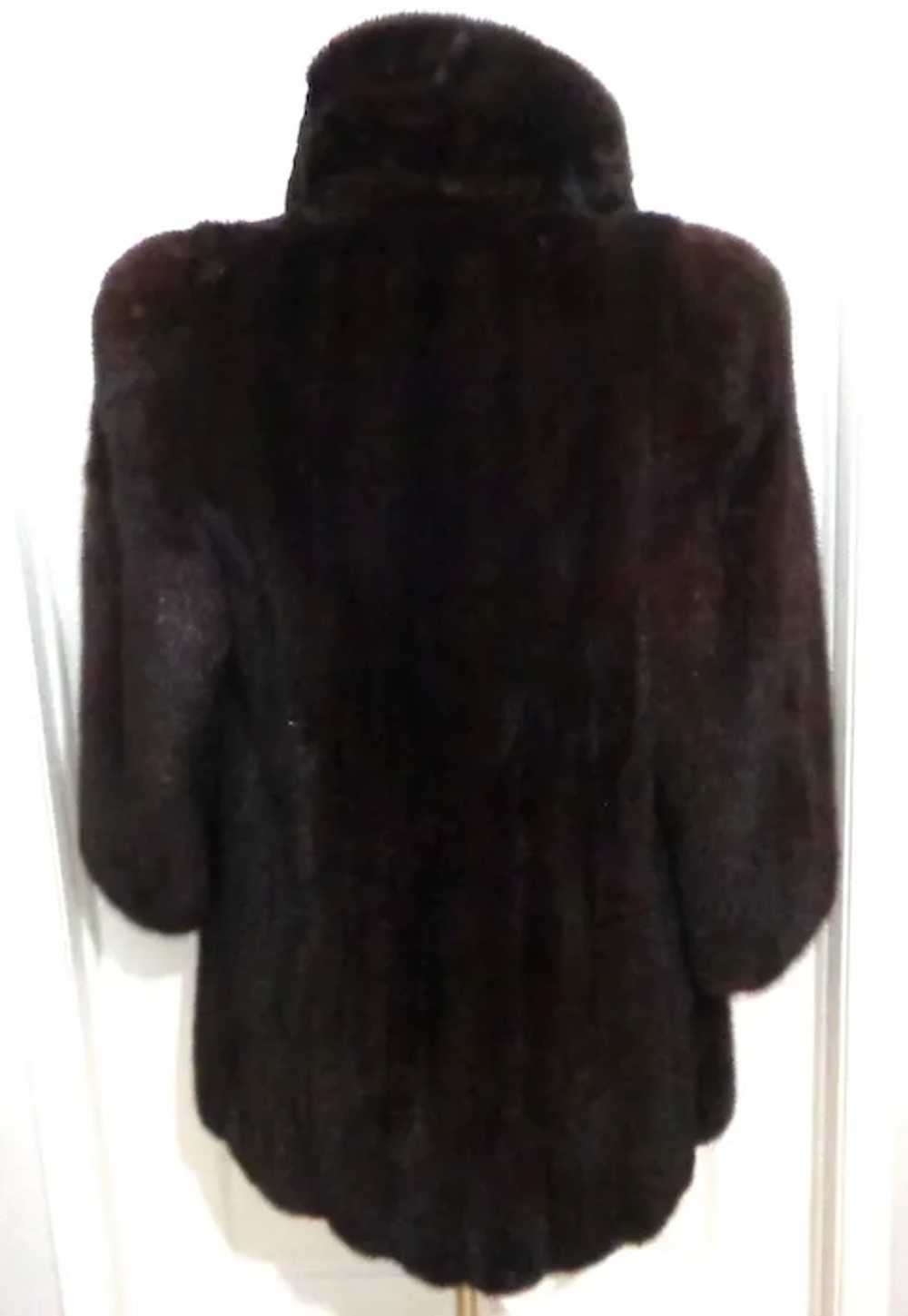 Genuine Mink Coat.  Natural Dark Chocolate Brown.… - image 4
