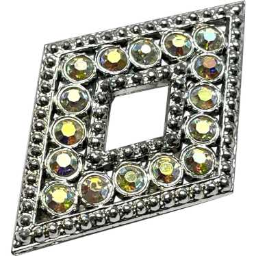 Vintage AB rhinestone brooch pin