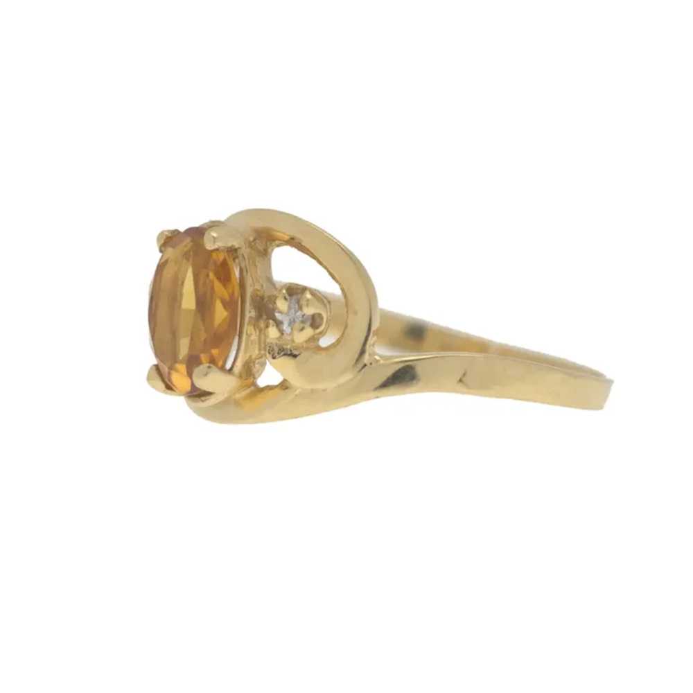 14K Yellow Gold Honey Golden Amber Citrine Ring S… - image 2