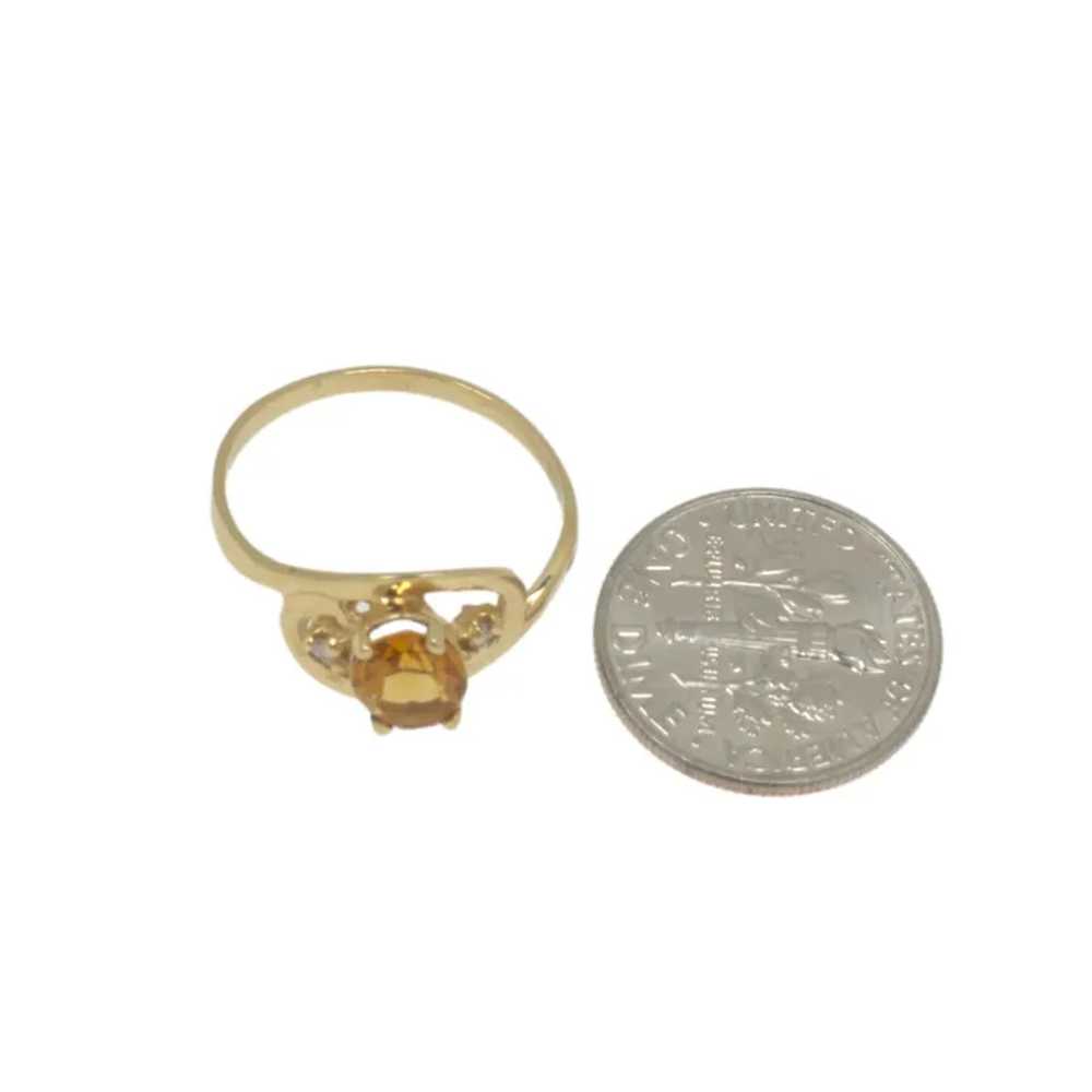 14K Yellow Gold Honey Golden Amber Citrine Ring S… - image 3