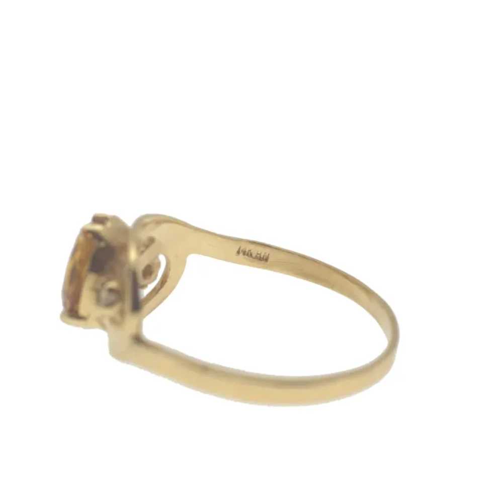 14K Yellow Gold Honey Golden Amber Citrine Ring S… - image 4