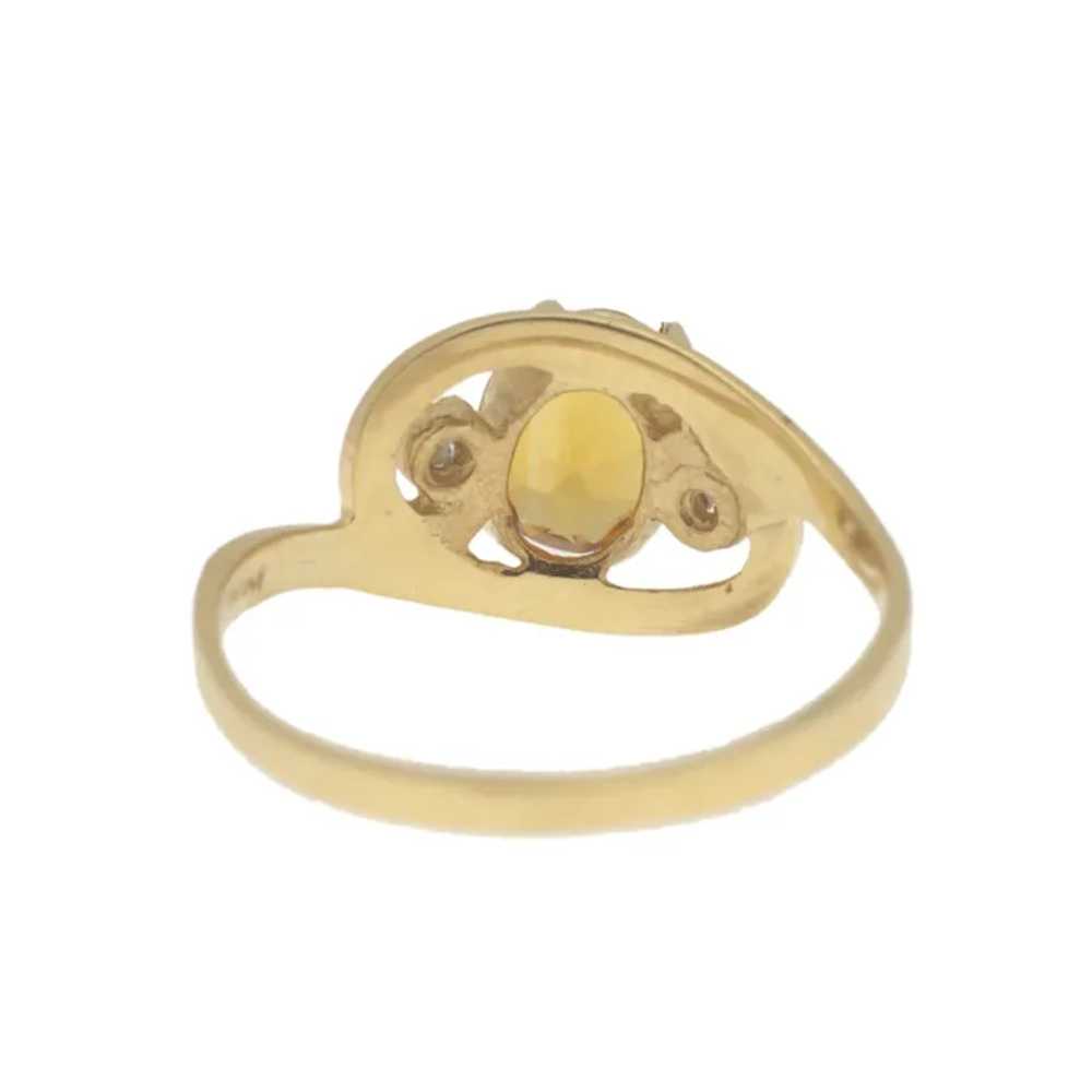 14K Yellow Gold Honey Golden Amber Citrine Ring S… - image 5