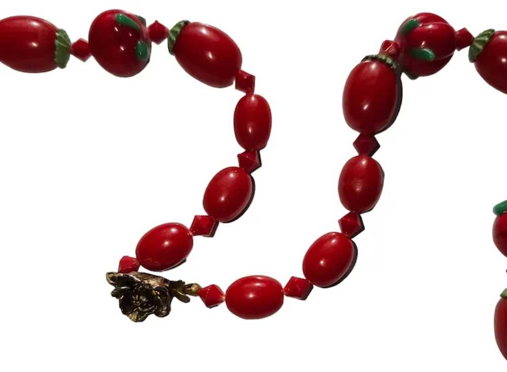 Red Glass Tomato Necklace - image 4
