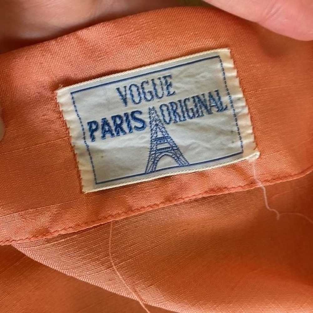 Vintage Vogue Paris Original Peachy Fitted Dress … - image 7