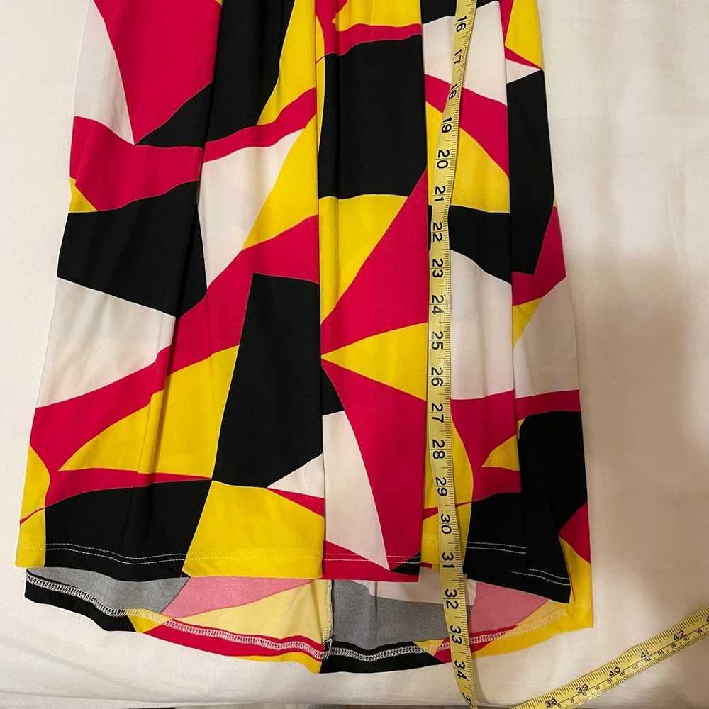 80s black, yellow, white, and pink disco dress - image 5