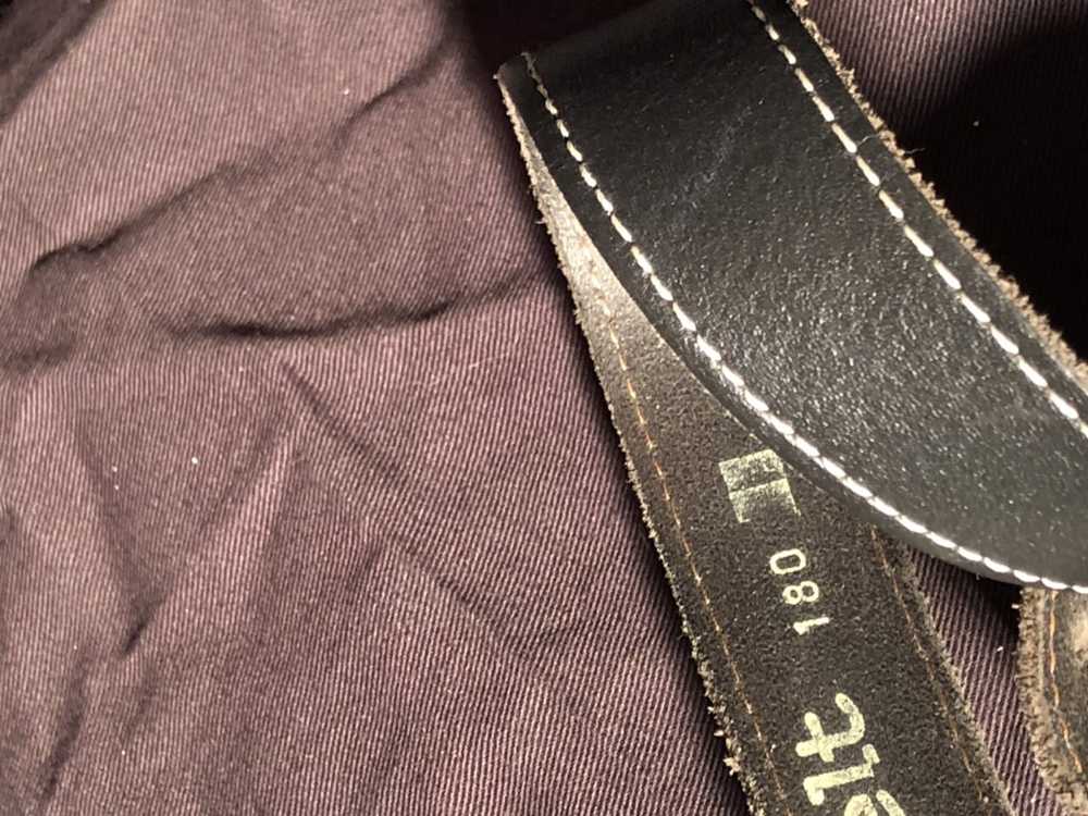 Vintage Inverted stichted black leather belt - image 3