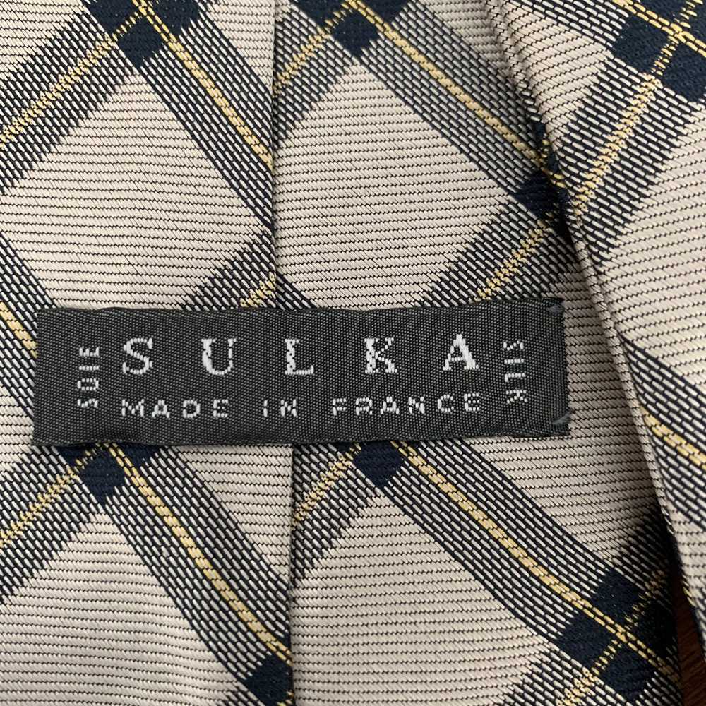 Sulka SULKA France Wide Silk Neck TIE Mens Design… - image 4