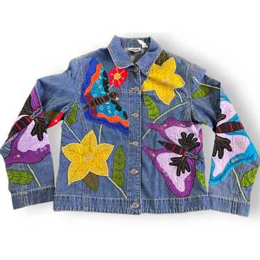 Vintage Vintage Chico's Design Denim Jacket Silk … - image 1