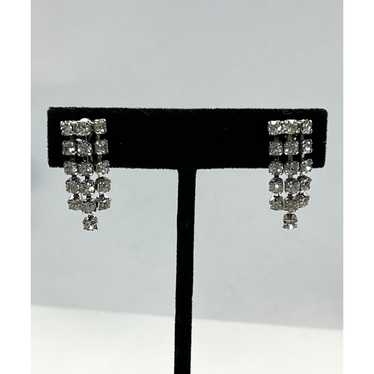 Vintage Vintage rhinestone tassel earrings - image 1