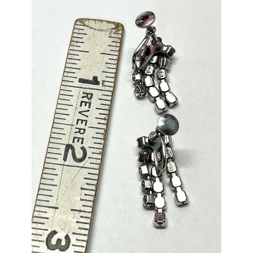 Vintage Vintage rhinestone tassel earrings - image 2