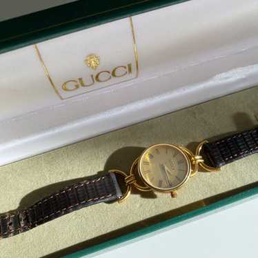 Gucci × Vintage Gucci 90s Gold Plated Round Watch… - image 1
