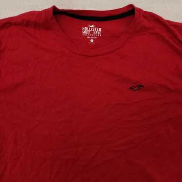 Hollister Red Black White Logo 90's Long Sleeve Tee T-shirt Womens