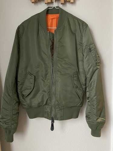 S&co. ALPHA INDUSTRIES MA-1 オリーブ M Alpha Industries Men's Vintage Olive MA-1 Slim Flight Jacket