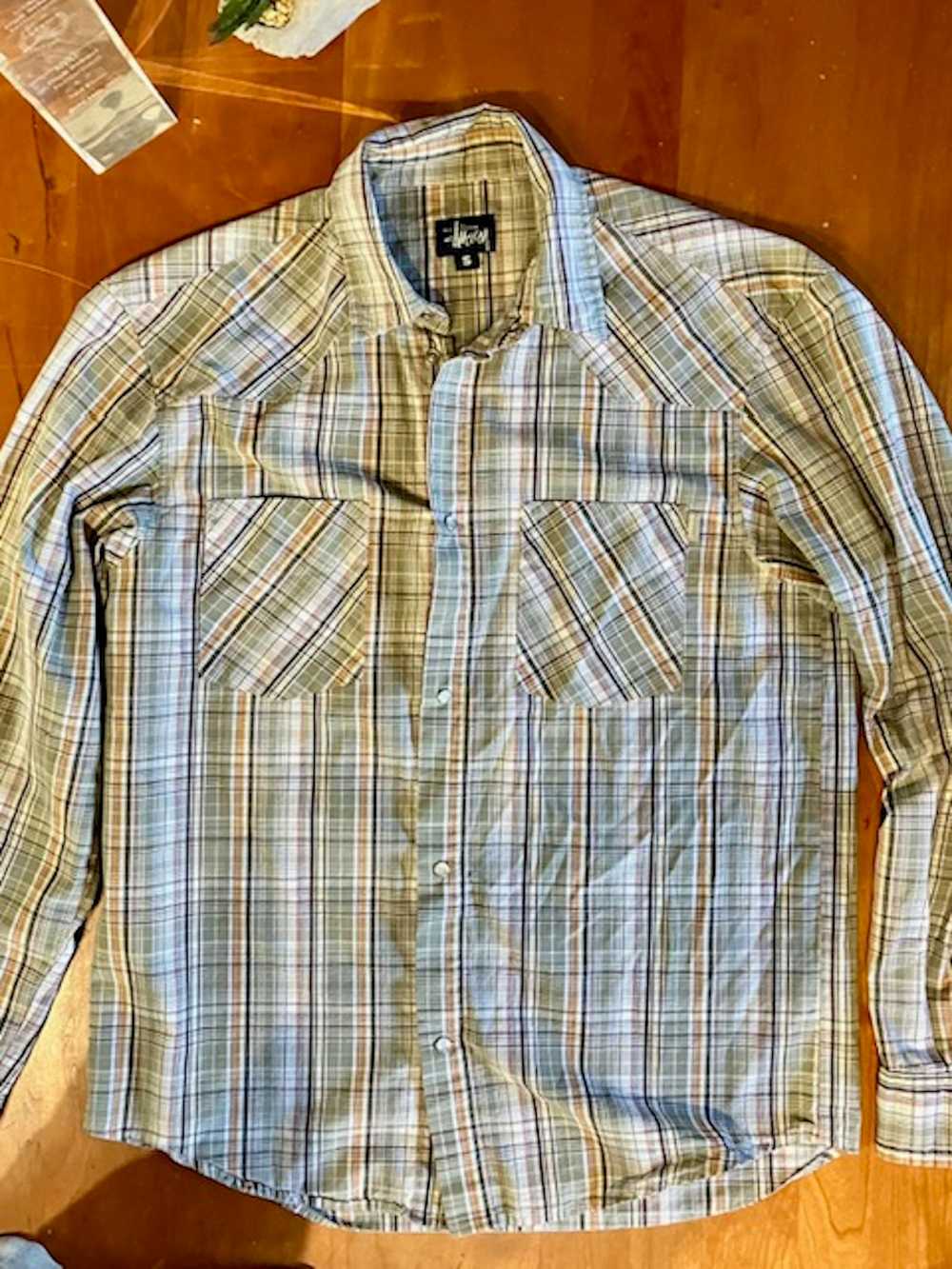 Stussy Stussy plaid 100% cotton button down - image 1