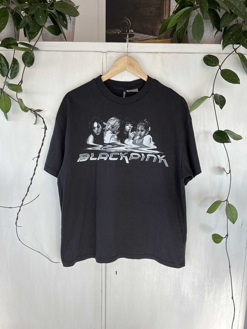 Japanese Brand Blackpink x H&M Black Print T-shirt - image 1