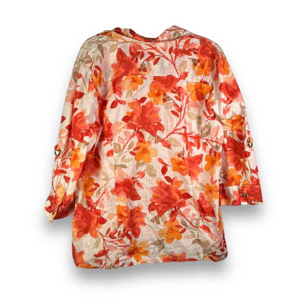 Other Karen Scott Watercolor Floral Button Up Top… - image 2